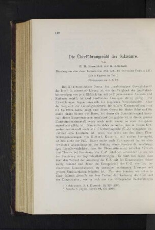 Die Überführungszahl der Salzsäure.