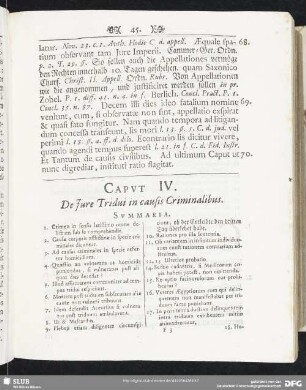 Caput IV. De Jure Tridui in causis Criminalibus