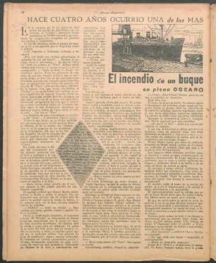 El incendio de un buque petrolero en pleno océano pacífico : Hace cuatro años ocurrio una de las más espantosas tragedias del mar