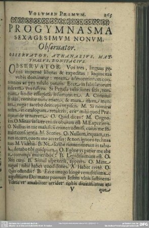 Progymnasma Sexagesimum Nonum. Obseruator
