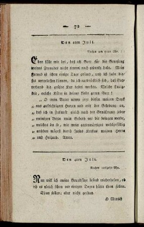 Den 2ten Juli. - Den 8ten September.
