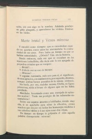 Marte brutal y Venus mimosa