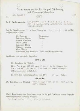 Heintzeler, Margarete