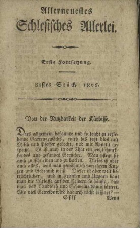 84stes Stück. 1805.