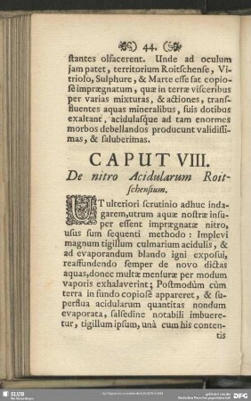 Caput VIII. De nitro Acidularum Roitschensium