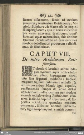 Caput VIII. De nitro Acidularum Roitschensium