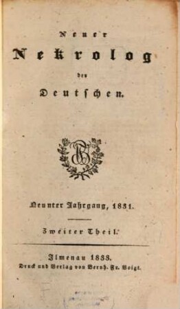 Neuer Nekrolog der Deutschen. 9,2, 9,2. 1831 (1833)