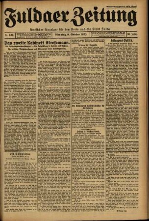 Ausgabe vom Dienstag, den 09. Oktober 1923.