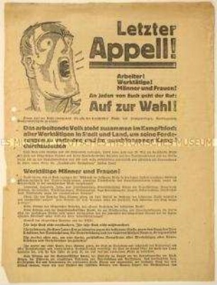 Programmatischer Wahlaufruf der Kommunistischen Partei Deutschlands anlässlich der Reichstagswahl 1928