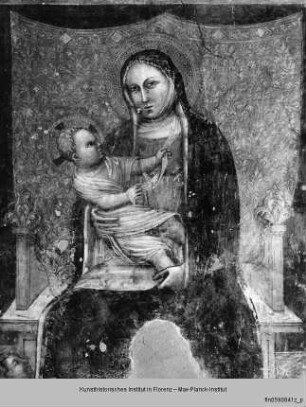 Thronende Madonna mit Kind, dem Heiligen Franziskus, der Heiligen Ursula und einem Stifter