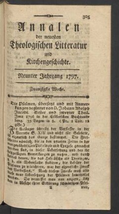 Zwanzigste Woche