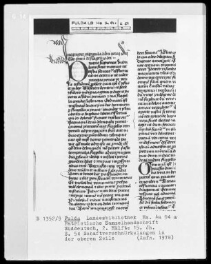 Patristische Sammelhandschrift — Initiale I, Folio 54 recto