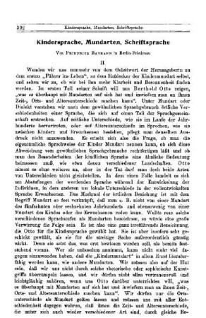 Kindersprache, Mundarten, Schriftsprache : II.