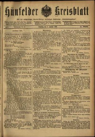 Ausgabe vom Dienstag, den 07. Januar 1919.