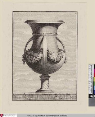 [Schmale, lydionartige Vase mit Blumenranken]