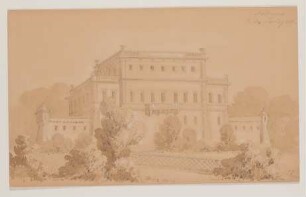 Villa Borghese in Nettuno [aus einem Konvolut von 107 Blatt Architekturstudien und Skizzen einer Italienreise]