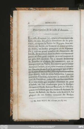 Description de la ville d'Asouan.