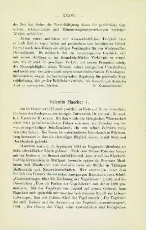 Valentin Haecker ✝