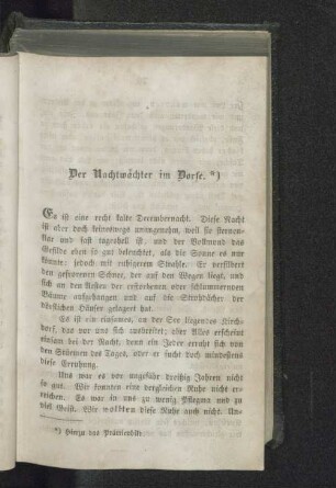 Der Nachtwächter im Dorfe.
