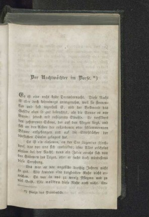 Der Nachtwächter im Dorfe.