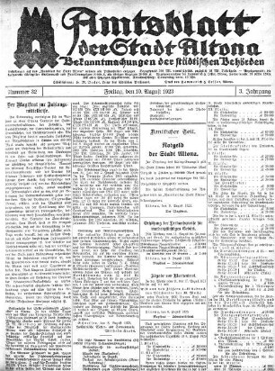 Nummer 32 : Freitag, den 10. August 1923
