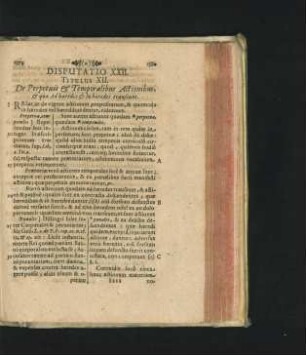 Disputatio XXII. Titulus XII. De Perpetuis & Temporalibus Actionibus, & que Ad heredis & In heredes transeunt.