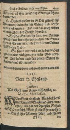 XXIX. Vom H. Ehestand.