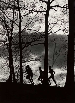 "runners in woods" (Junior Bazaar)