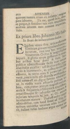 Ex priore libro Johannis Michaelis Bruti de instauratione Italiae