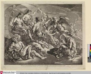 [Phaéton demandant à Apollon de conduire le char du Soleil; Phaeton bittet den Apollo um die Leitung des Sonnenwagens]