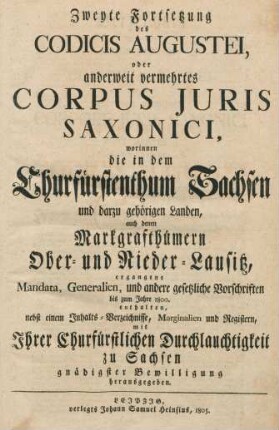 Forts. 2, Abth. 1: Nebst einem Inhalts-Verzeichnisse, Marginalien und Registern
