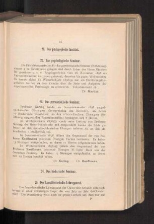 23. Das germanistische Seminar.