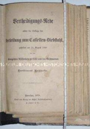 Verteidigungsrede gegen die Anstiftung zum Diebstahl von Ferdinand Lassalle