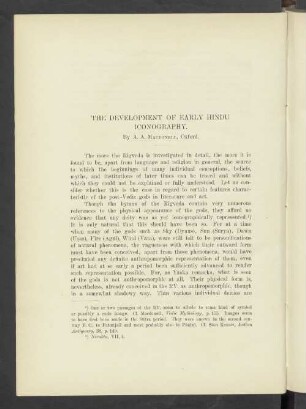 The Development Of Early Hindu Iconography