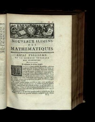 Nouveaux elemens des mathematiques. Livre Troisieme.