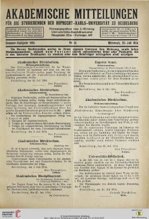 Nr. 14 (29. Juli 1914)