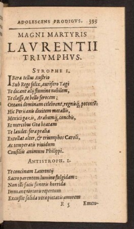 Magni Martyris Laurentii Triumphus.
