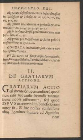 II. De Gratiarum Actione.
