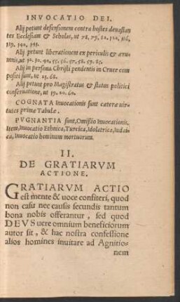 II. De Gratiarum Actione.