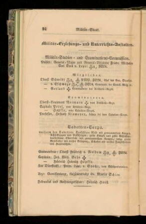 Militär-Erziehungs- und Unterrichts-Anstalten.