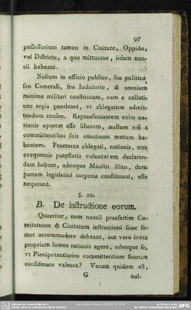 §. 20. De instructione eorum