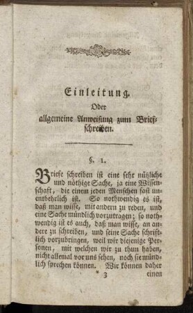 Einleitung. Oder allgemeine Anweisung zum Briefschreiben.