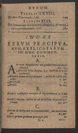 Index rerum praecipuarum