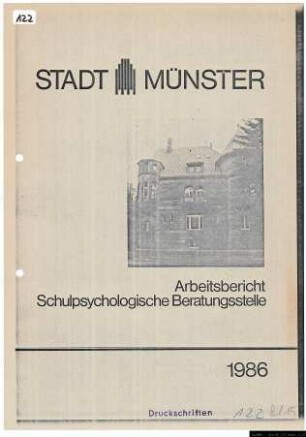 Arbeitsbericht Schulpsychologische Beratungsstelle 1986