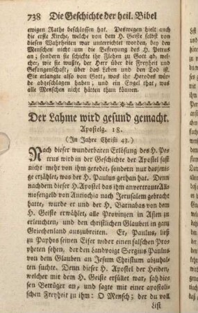 Der Lahme wird gesund gemacht. Apostelg. 18.
