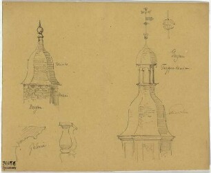 Schloss in Dargun, Turm mit aufgemalten Quadern, Treppenturm