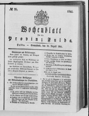 Nr. 35, Ausgabe vom 28. August 1841