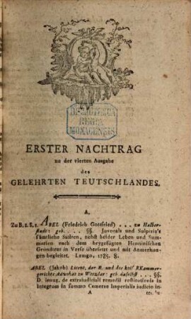 Das gelehrte Teutschland oder Lexikon der jetztlebenden Teutschen Schriftsteller, [5] = 1. Nachtr.