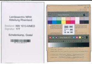 Entnazifizierung Gretel Schalenkamp , geb. 03.11.1902 (Aerztin)