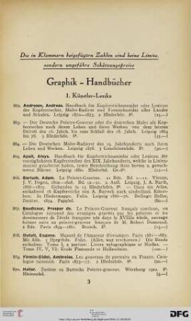 Graphik-Handbücher (Nr. 862-1094)